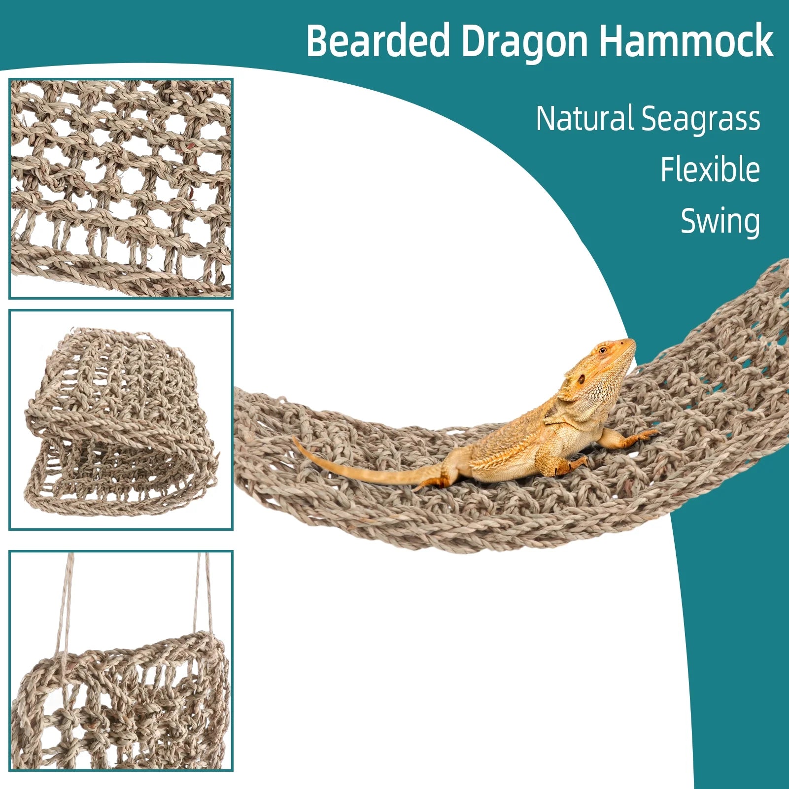 Bearded Dragon Tank Accessories, Include Reptile Mat Hammock Plants Bridge Jungle Climber Vines Terrarium Decorations for Bearded Dragon Lizard Snake