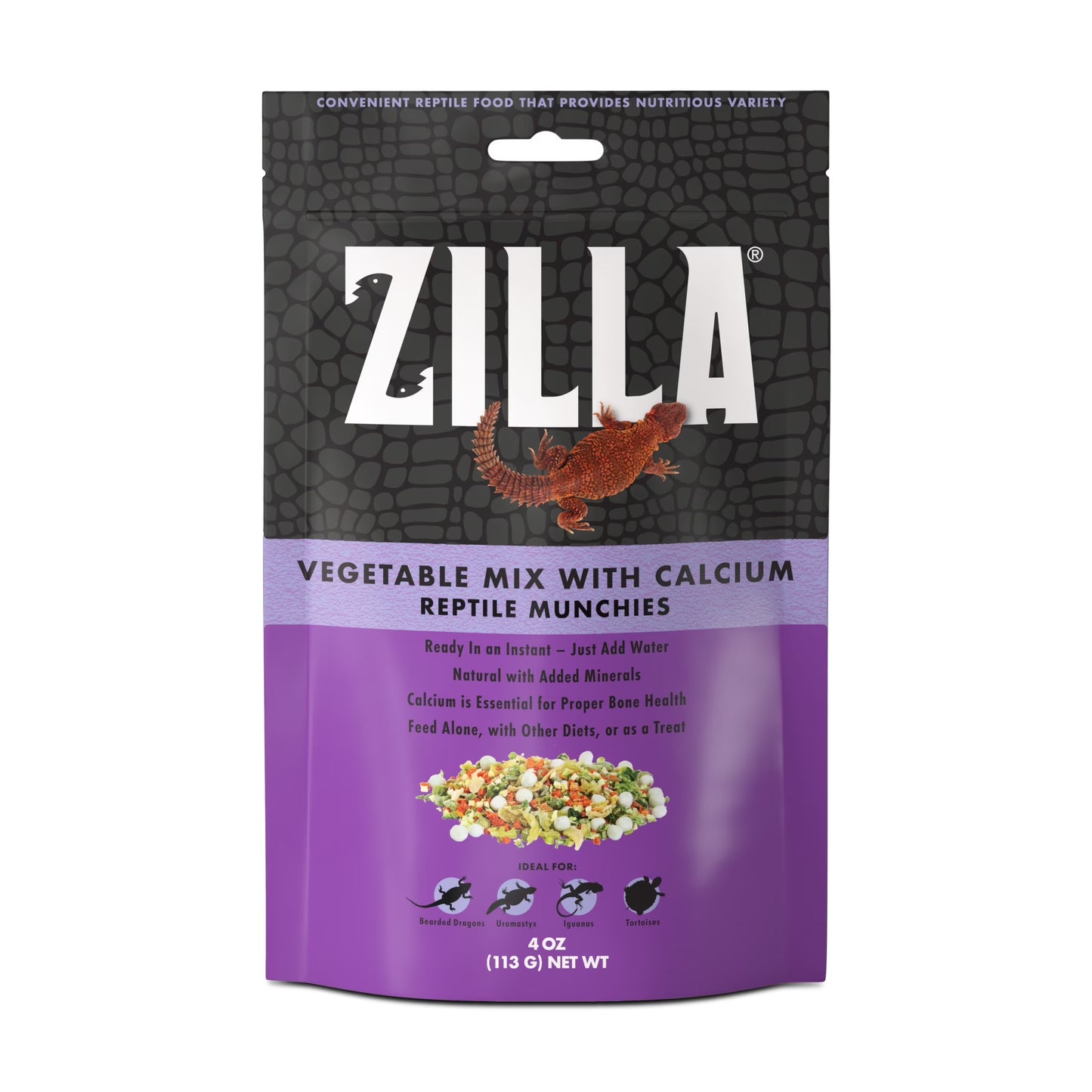 Reptile Munchies Vegetable Mix with Calcium 4 Oz.