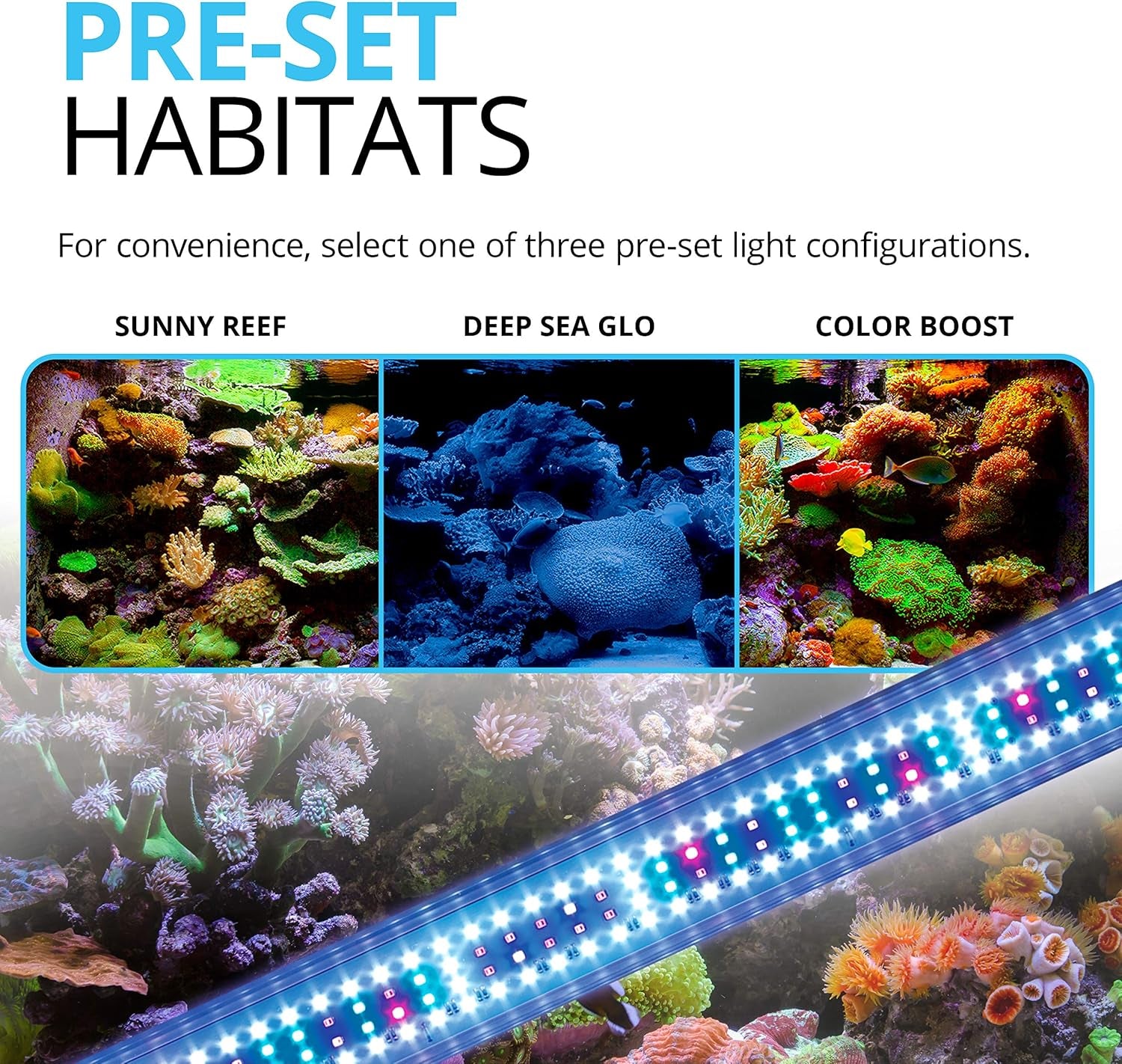 Sea Marine 3.0 LED Aquarium Lighting for Coral Growth, 59 Watts, 48-60 Inches