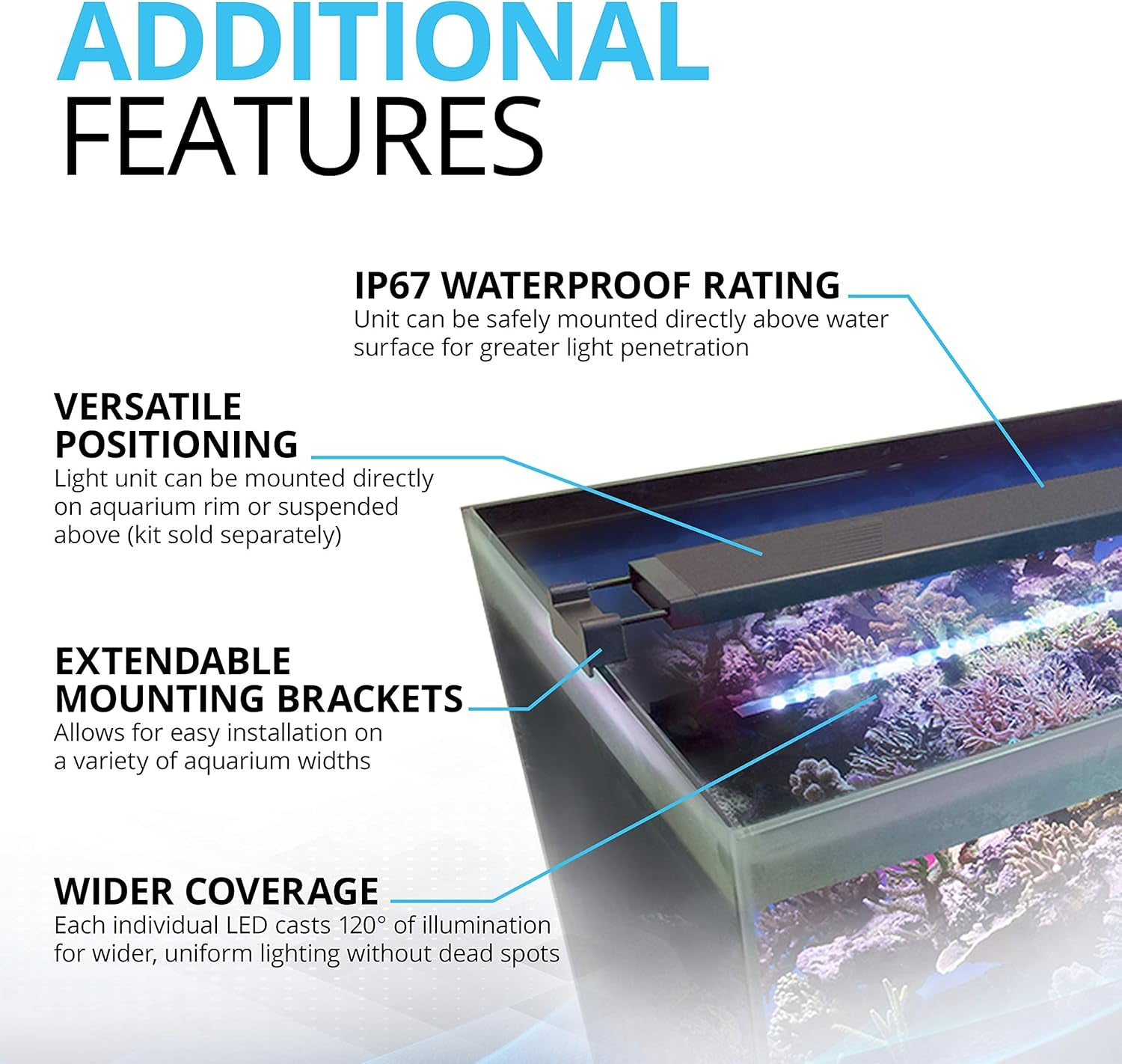 Sea Marine 3.0 LED Aquarium Lighting for Coral Growth, 59 Watts, 48-60 Inches