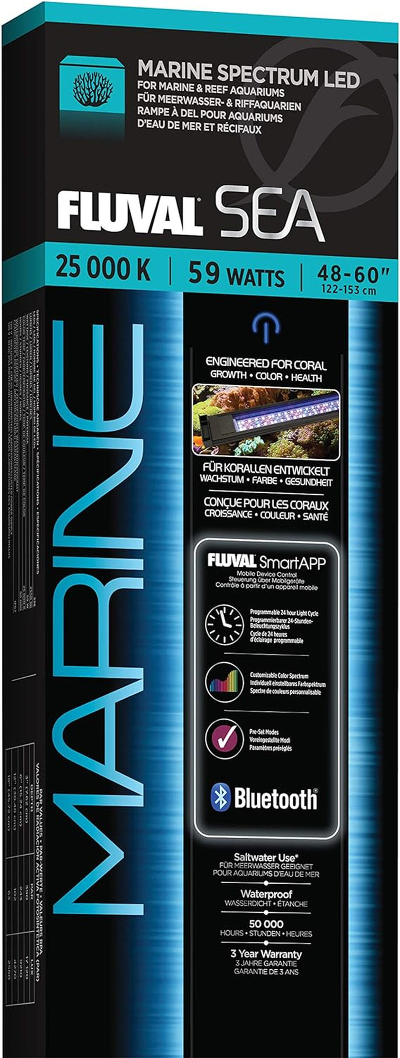 Sea Marine 3.0 LED Aquarium Lighting for Coral Growth, 59 Watts, 48-60 Inches