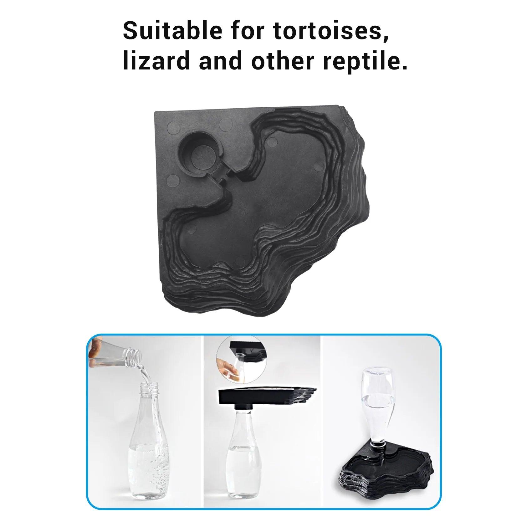 Y51A-Reptile Water Feeder Automatic Water Dispenser Waterer Feeding Accessories for Turtle Frog Bearded Dragons Lizards Geckos F