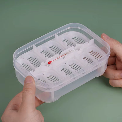 12 Grids Reptile Egg Tray Incubator Eggs Tray Tool with Thermometer Reptile Breeding Box Reptile Incubation Box Hatching Snake
